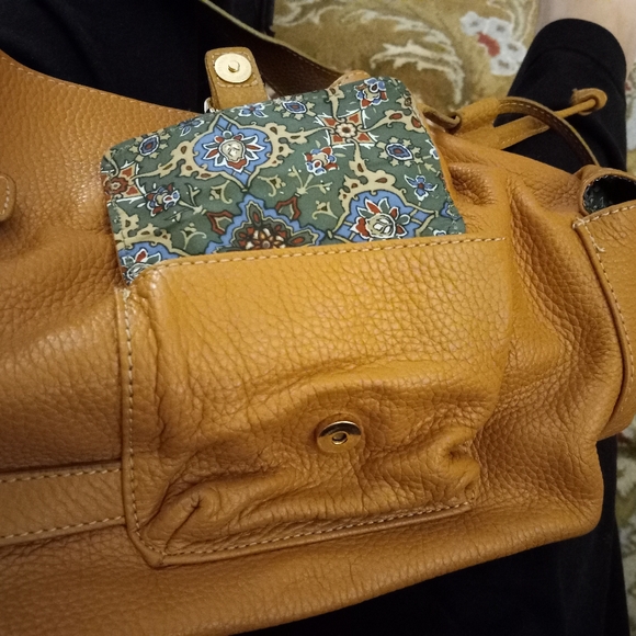 Maxx NY tan pebbled leather large shoulder bag 3 compartment original dust bag - Picture 10 of 12